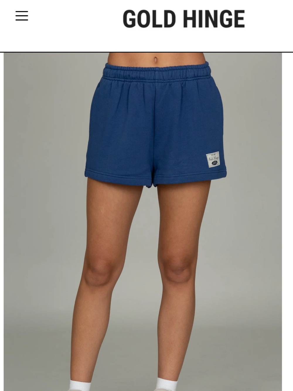 Gold hinge- Azure Loose Sweat Shorts - Blue